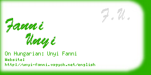 fanni unyi business card